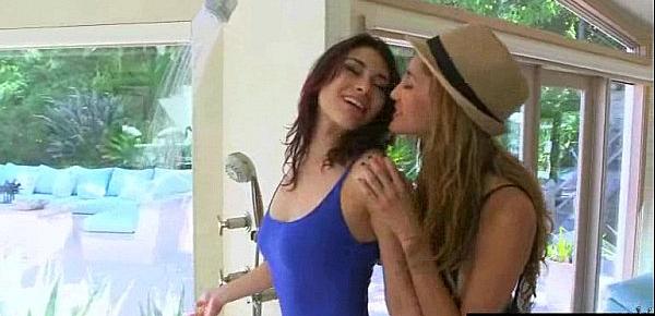  Lovely Sexy Lesbo Girls (Chloe Amour & Raven Rockette) Playing On Camera video-10